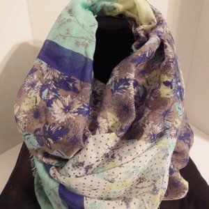 Infinity scarf- purple, and light green by Curations Caravan